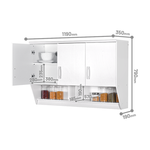 KITCHEN SET ATAS 3 PINTU LUNA PUTIH