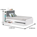 BED SINGLE ECLIPSE 120 x 200 WHITE