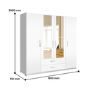 WARDROBE 4 DOORS WHITE