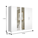 WARDROBE 5 DOORS WHITE