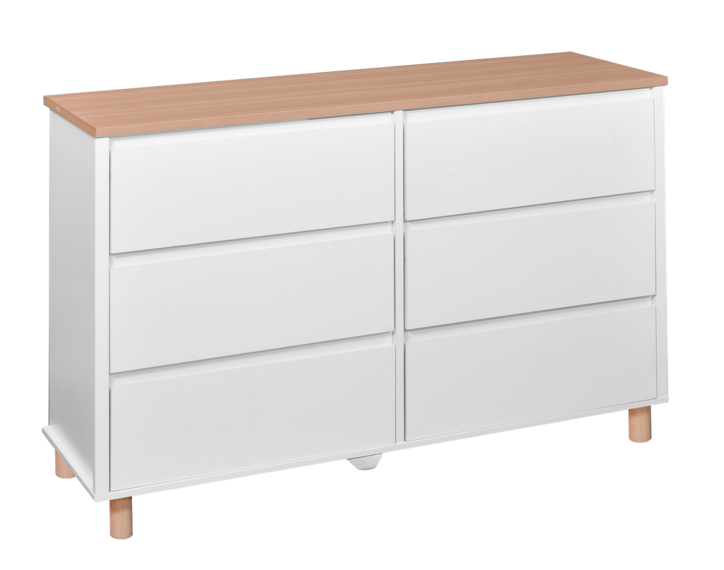 AKSEL CHEST 6 DRAWER WHITE