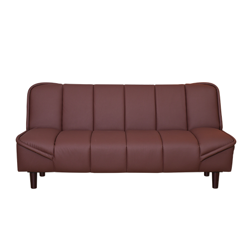 SOFA BED LONDON LTHR 23 BROWN