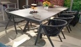 DINING SET TELESCOPIC 1800/2400*1000 +10 SEATER BLACK