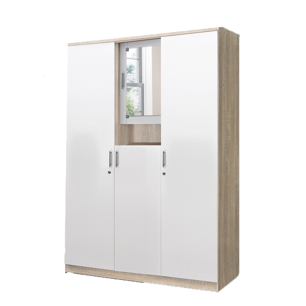 LEMARI PAKAIAN 3 PINTU CRM MASUK NATURAL