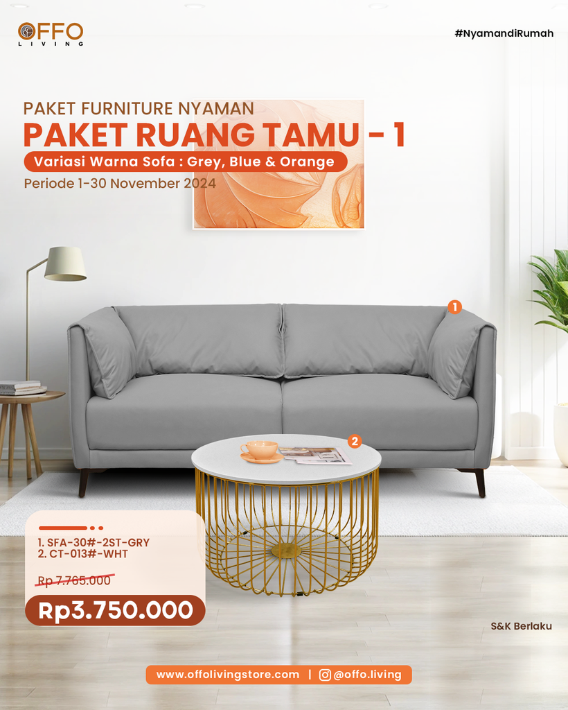 PAKET RUANG TAMU 1 GREY REG 1&2 