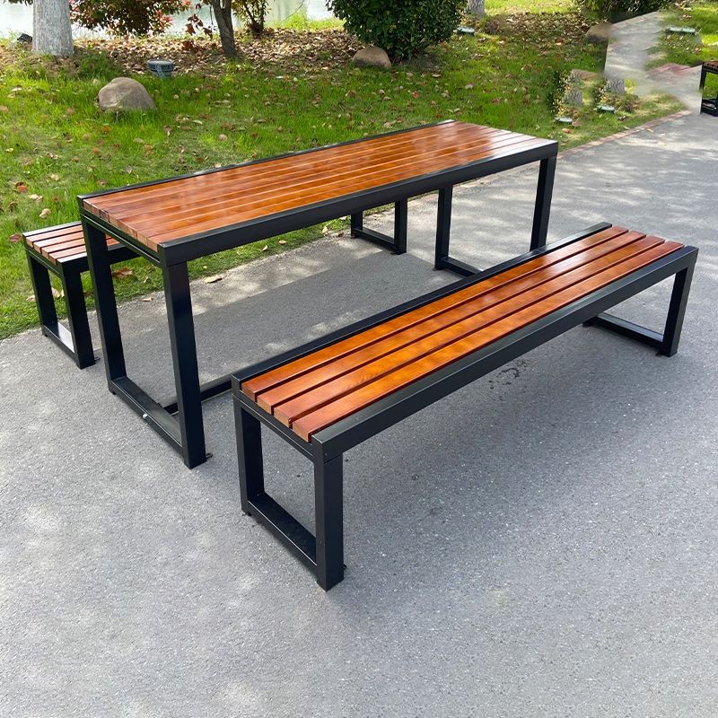 WOODEN MAHONY GARDEN TABLE 60X120+ BENCH SET FOR OUTDOOR 35-40X120