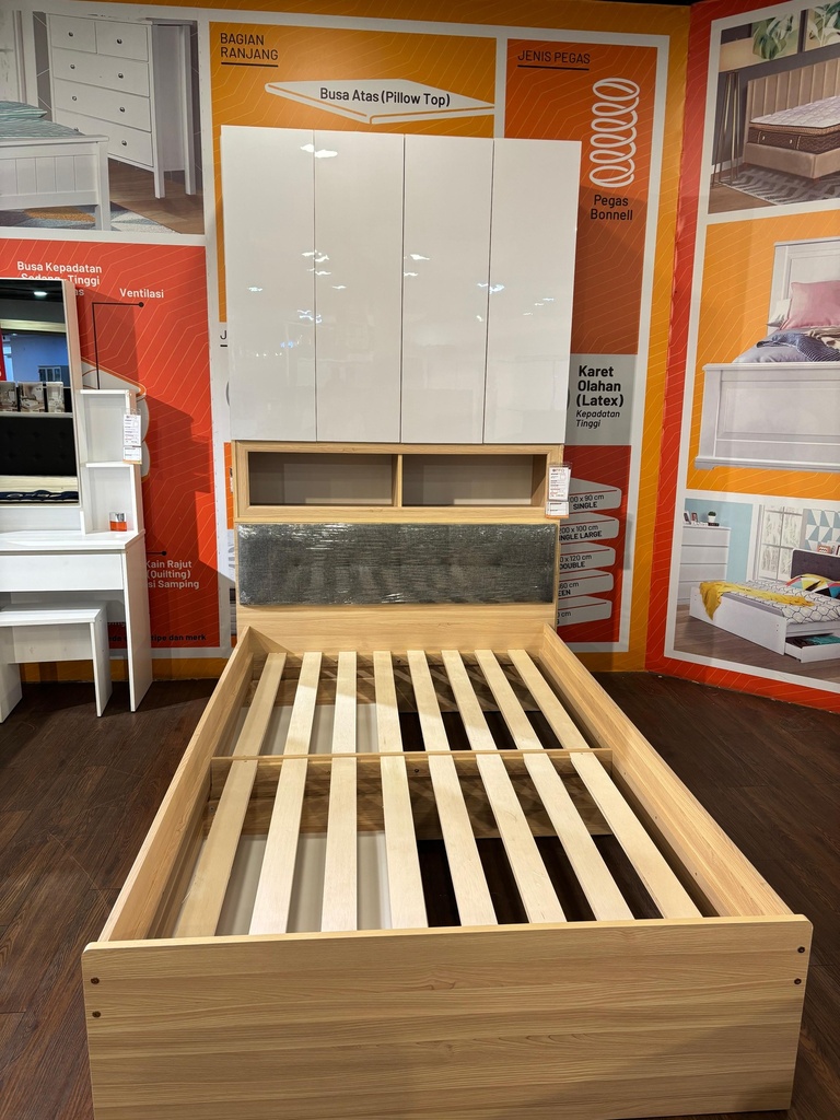 BED WARDROBE MOONLIGHT 160 X 200 WINTER MAPLE