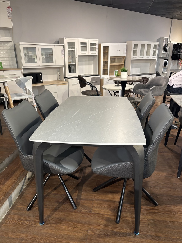 DINING SET GS03 + DC660# GREY 140*80