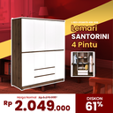 LEMARI PAKAIAN LARGE SANTORINI SONOMA OAK BROWN