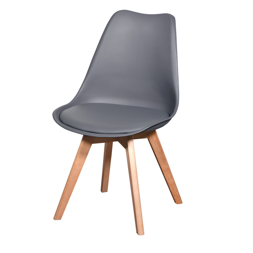 DINING CHAIR A341 GREY (SOLID LEG)