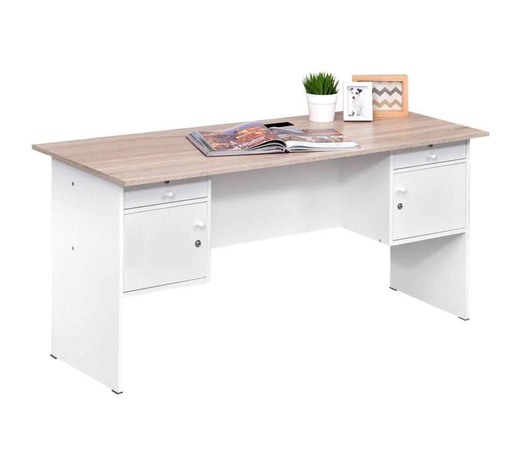OFFICE DESK 0201 SONOMA OAK LIGHT / WHITE