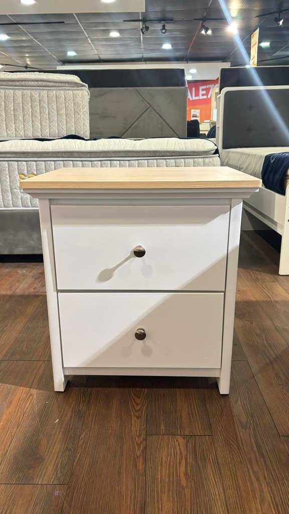 BEDSIDE ALBA 2 DRAWER WHITE