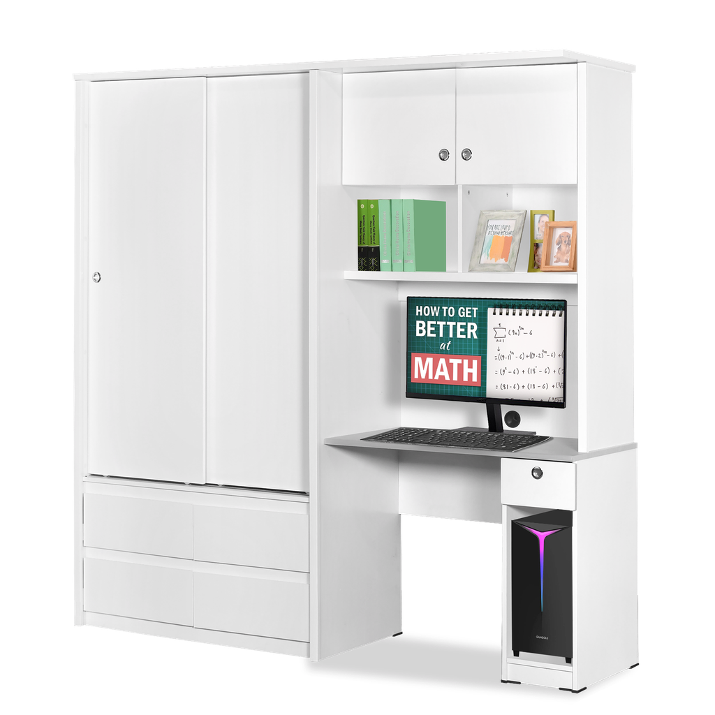 WARDROBE STUDY DESK WHITE