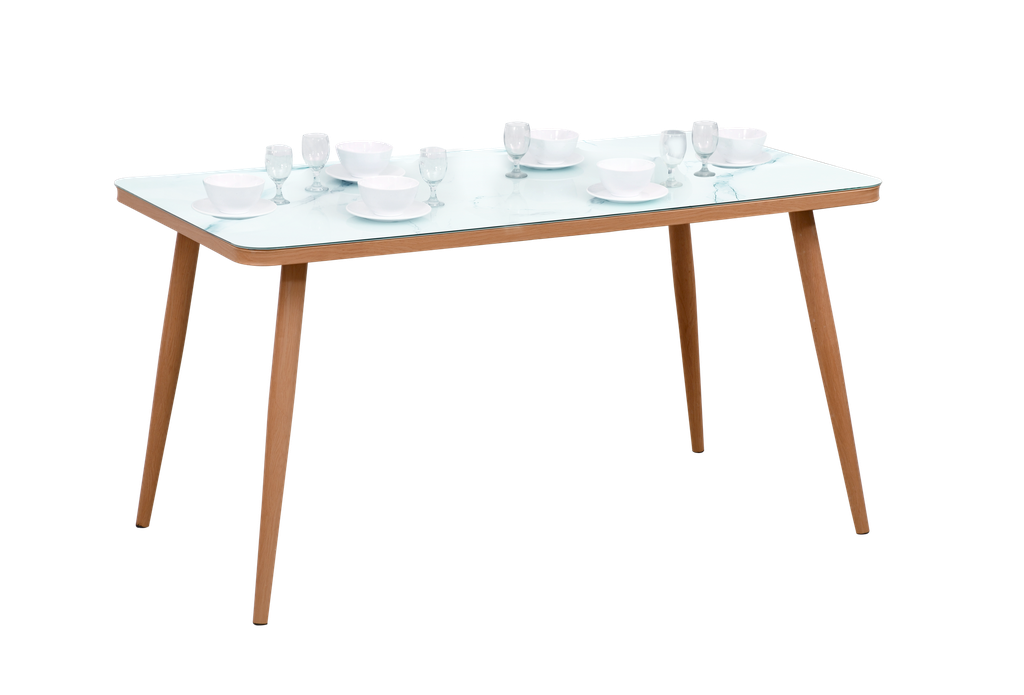 GLASS DINING TABLE 1901C MARBLE WHITE 150 X 90