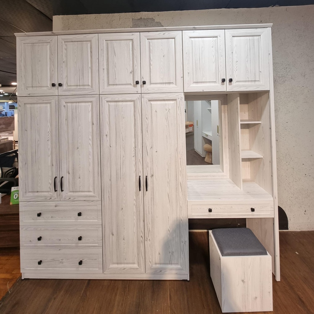WARDROBE FLORIDA 10 DOORS + 4 DRAWERS ANT OAK