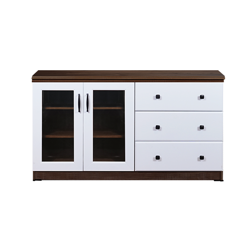LEMARI HIAS RENDAH DENGAN 3 DRAWER WALNUT MALOUF