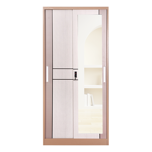 STEEL SLIDING WARDROBE 2 DOOR SL90BB BROWN