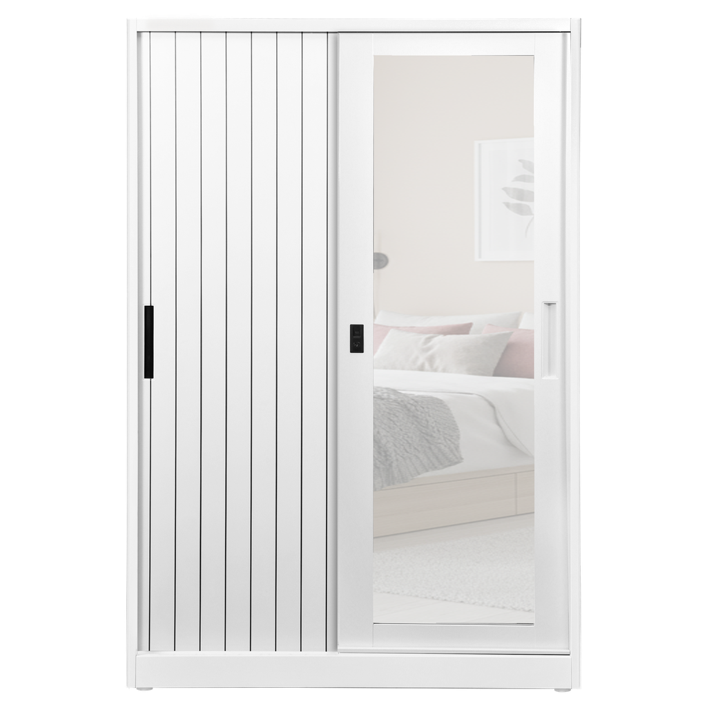 STEEL SLIDING WARDROBE  2 DOORS 120 SL DIXON WHITE