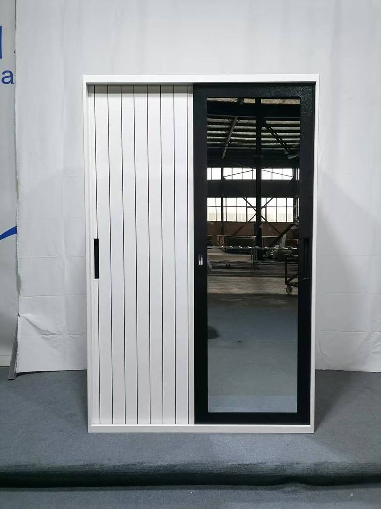 WARDROBE SLIDING 2 DOORS 120 SL DIXON WHITE FRAME BLACK