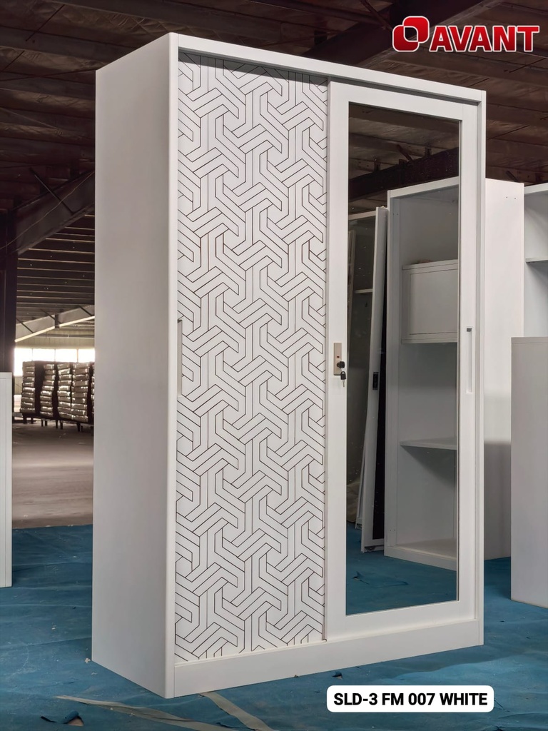 STEEL SLIDING WARDROBE 2 DOORS 120 SLD 3FM 007 WHITE