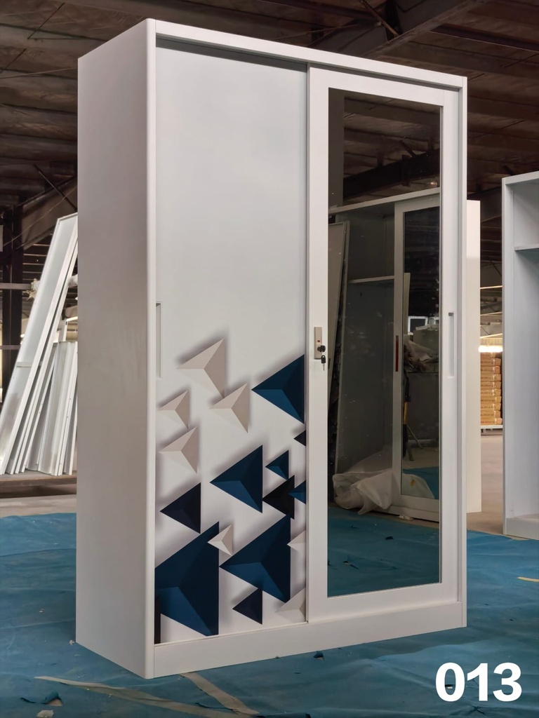 STEEL SLIDING WARDROBE 2 DOORS 120 SLD 3FM 013 WHITE