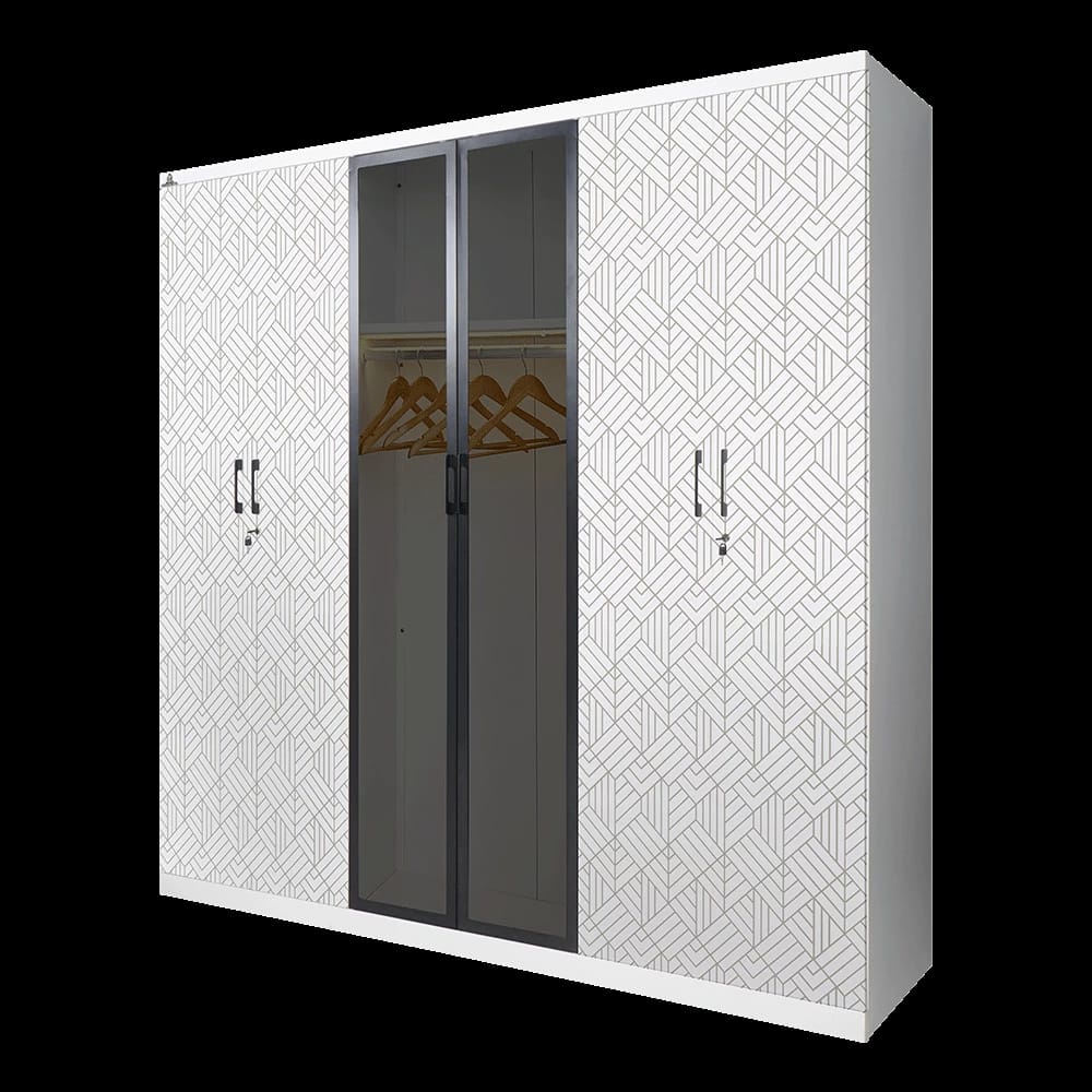 STEEL WARDROBE 6 DOORS OSW TG LEAF WHITE
