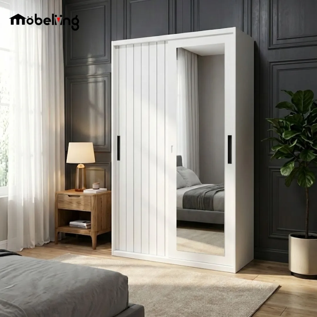 STEEL SLIDING WARDROBE 3 DOORS 120 XR DIXON H WHITE