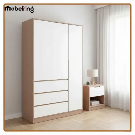 WARDROBE GARVIN THREE DOORS NATURAL