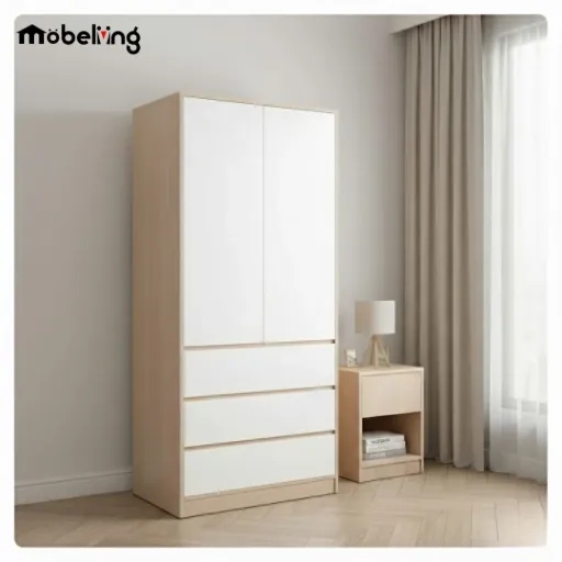 WARDROBE GARVIN TWO DOORS NATURAL