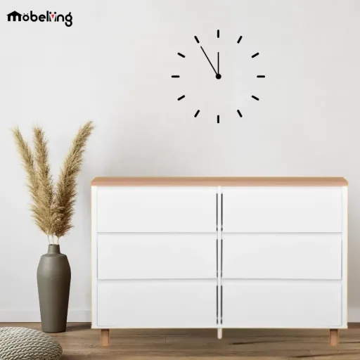 AKSEL CHEST 6 DRAWER WHITE