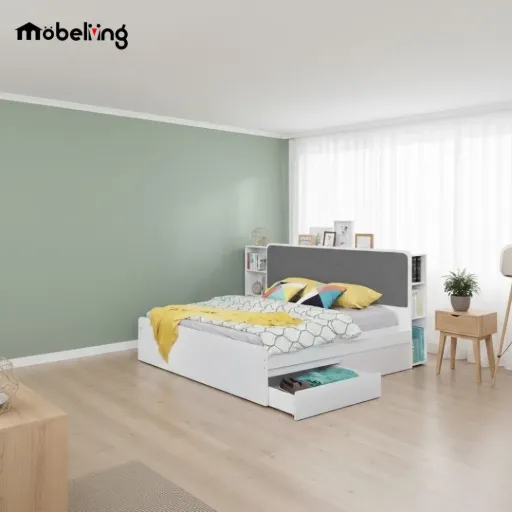 BED DOUBLE ECLIPSE 160 x 200 WHITE
