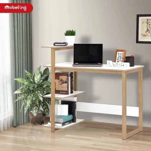 MEJA TULIS DENGAN RAK BUKU WINTER MAPLE