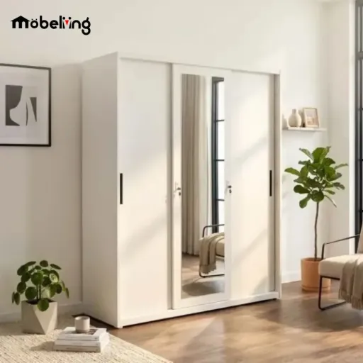 STEEL HBW 112 SLIDING WARDROBE 3 DOOR WHITE
