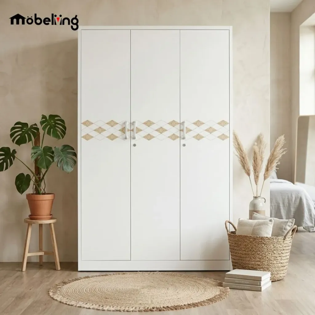 STEEL WARDROBE 3D 1250 WHITE PRINTED