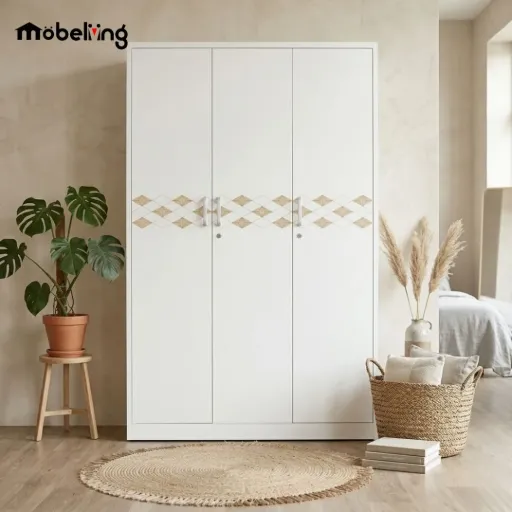 STEEL WARDROBE 3D 1250 WHITE PRINTED