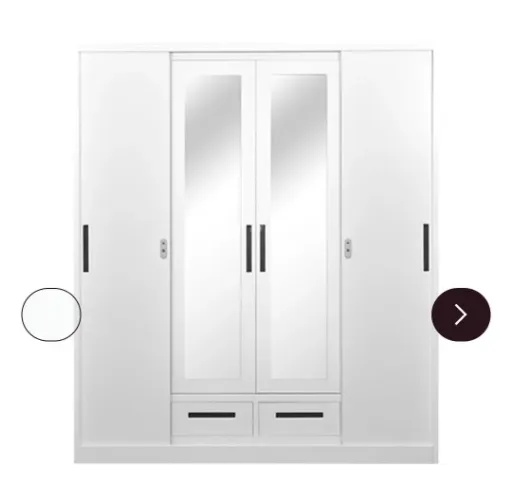 STEEL XR SLIDING WARDROBE 4 DOOR WHITE