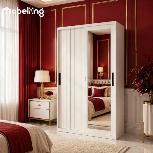 STEEL 120 SLIDING WARDROBE 2 DOOR PRINTING 3