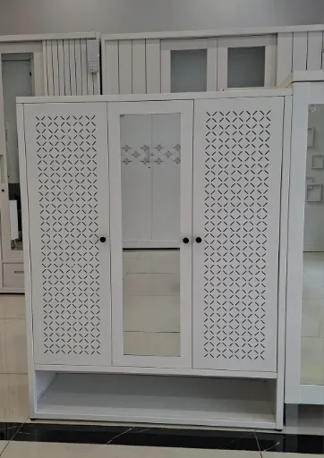 STEEL SHOE CABINET SC09 MIRROR WHITE