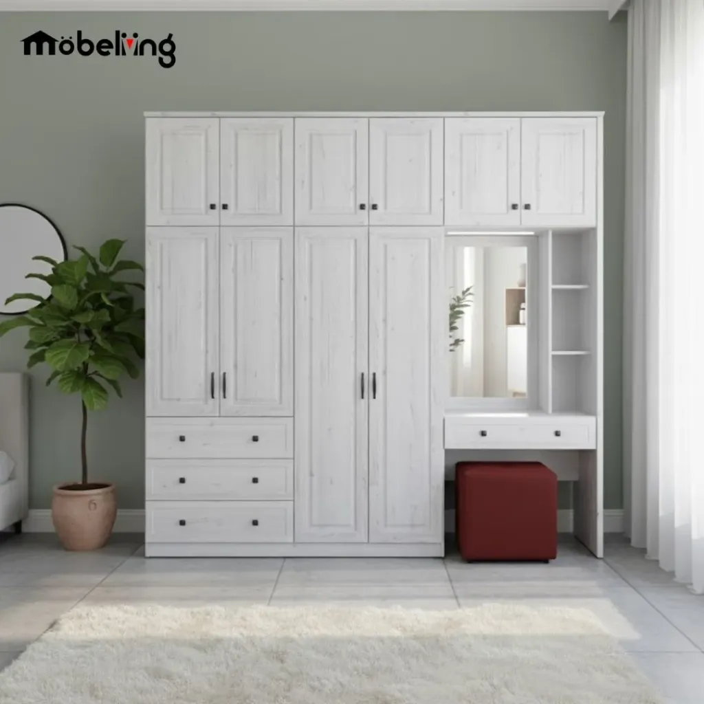WARDROBE FLORIDA 10 DOORS + 4 DRAWERS ANT OAK
