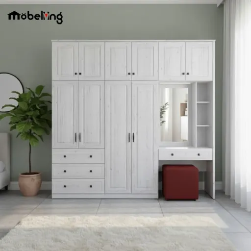 WARDROBE FLORIDA 10 DOORS + 4 DRAWERS ANT OAK