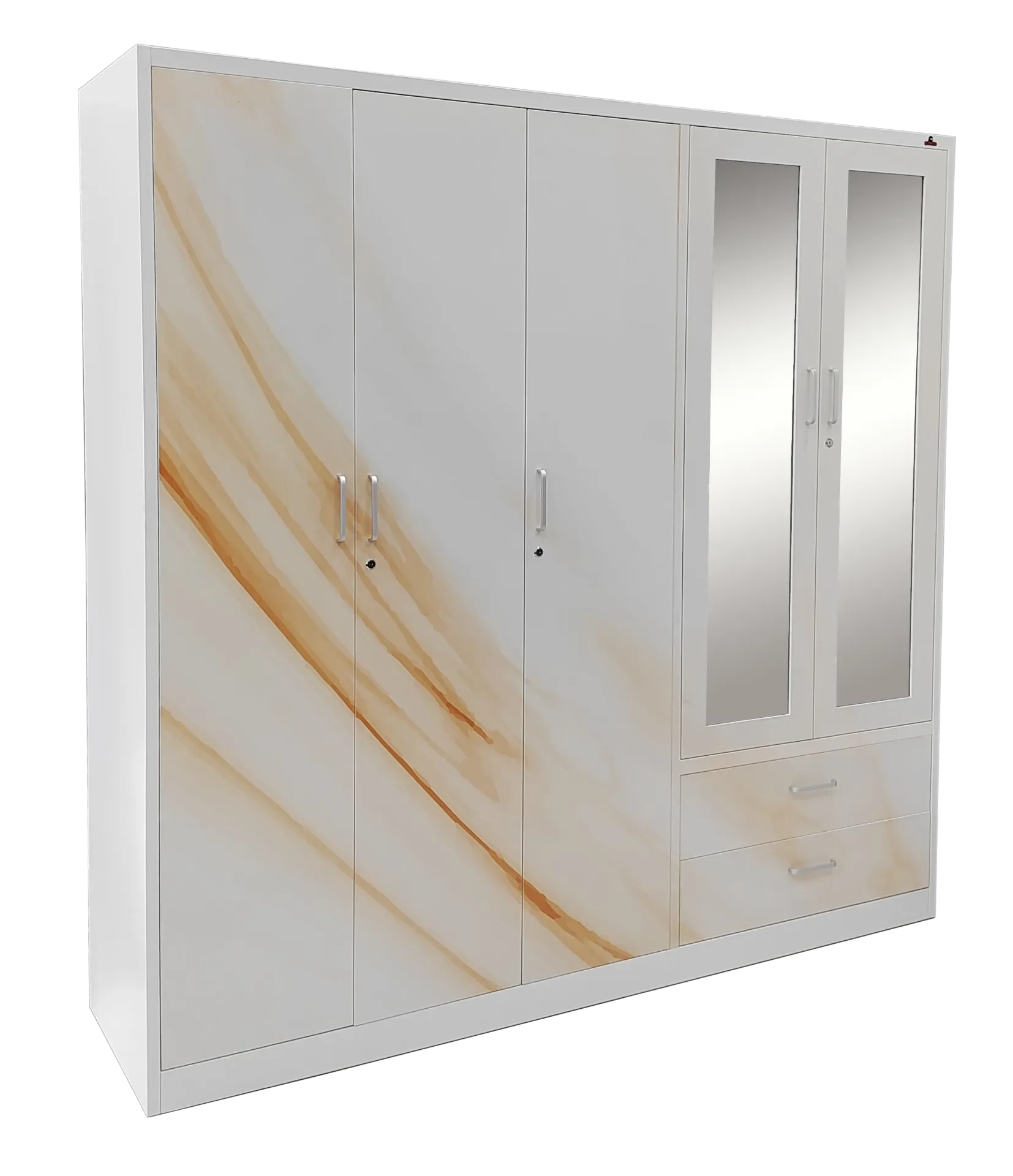 STEEL WARDROBE 5 DOORS MERIGOLD YM WD 2M WHITE