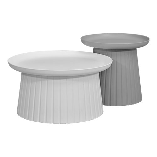 [IMP-CT-PC5070-WHT-GRY] COFFEE TABLE PC5070 WHITE GREY DIA 50 DIA 70