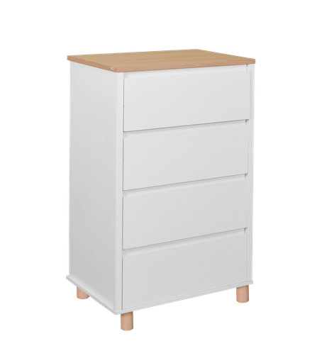 [CSD-AKSEL-4D-WHT] AKSEL CHEST 4 DRAWER WHITE