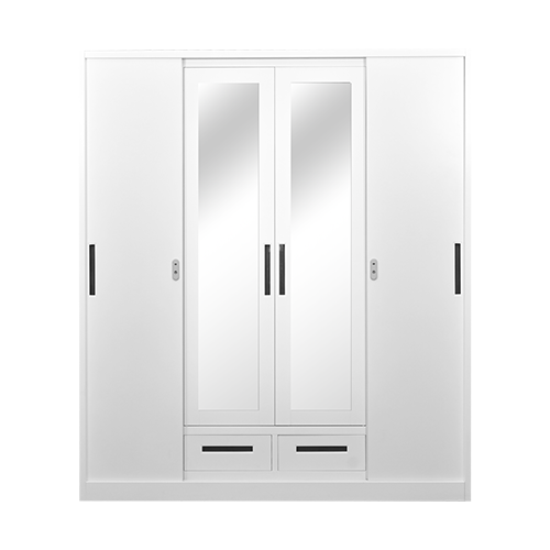 [I-BED-STXRSLW-4DR-WHT] STEEL XR SLIDING WARDROBE 4 DOOR WHITE