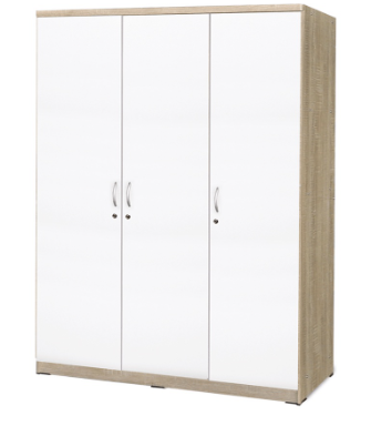 [L-BED-LPB261110-3DR-NTR] NEW LEMARI PAKAIAN 3 PINTU 261110 NATURAL