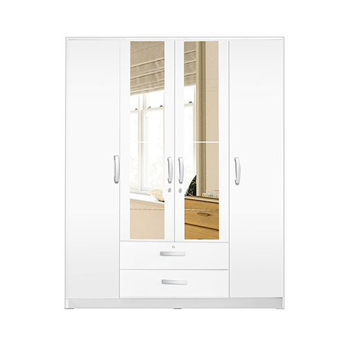 [L-BED-WRLORC-4DR-WHT] WARDROBE 4 DOORS WHITE