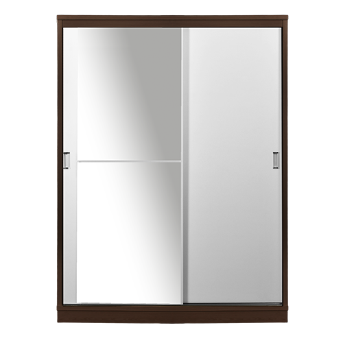 [L-BED-WSDMILANO-2DR-BRT] WARDROBE SLIDING MILANO BROWN TEAK