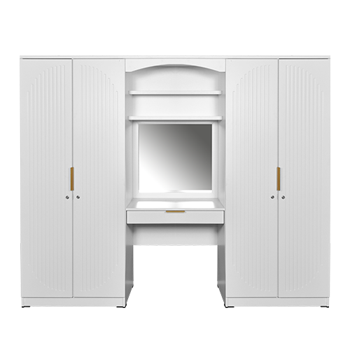 [L-BED-WDDTNEVA-2DR-WHT] WARDROBE DRESSING TABLE NEVA WHITE